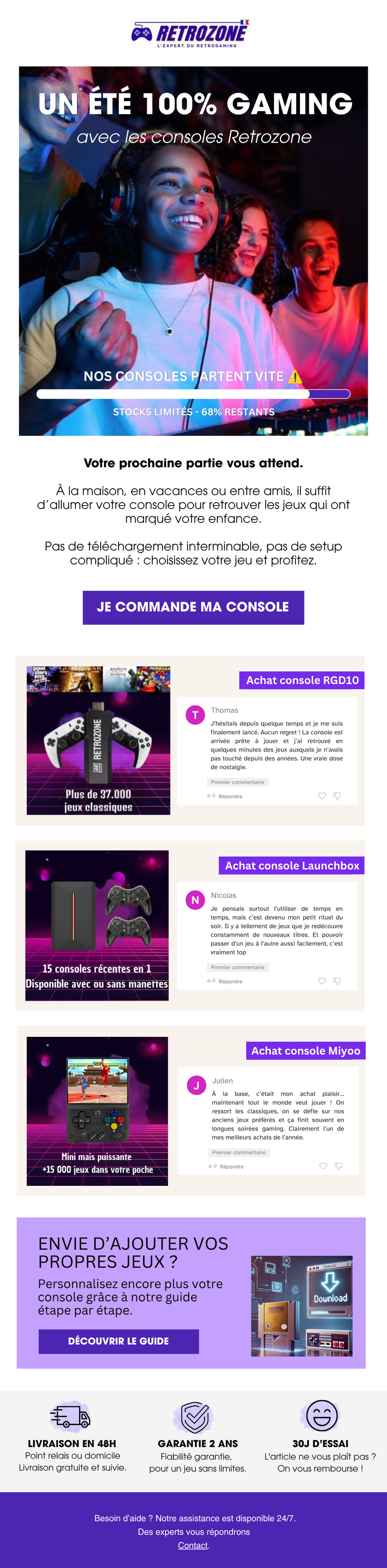 Retrozone · Urgence stock